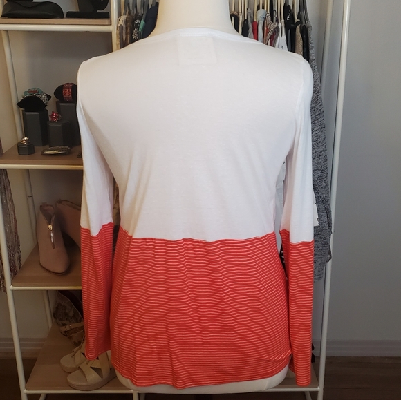 Fantastic Fawn Orange and White Long Sleeved Top - Picture 4 of 7